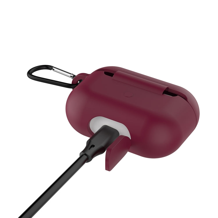 Solid Color Silicone Earphone Protective Case for AirPods Pro, with Hook