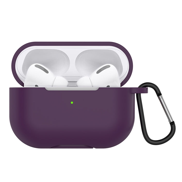 Solid Color Silicone Earphone Protective Case for AirPods Pro, with Hook