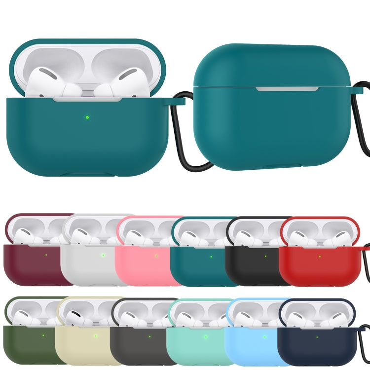Solid Color Silicone Earphone Protective Case for AirPods Pro, with Hook