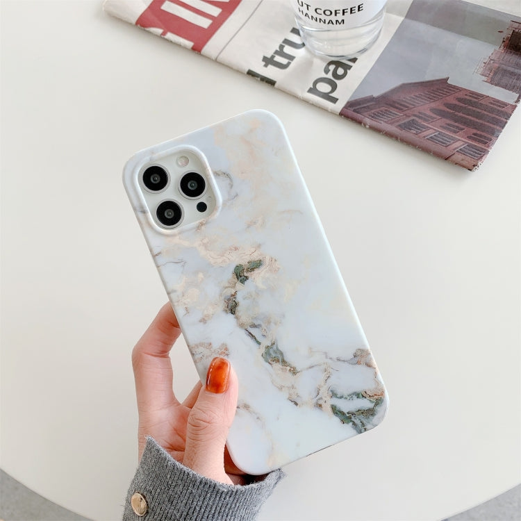 For iPhone 11 Pro White Gilding Marble Double-sided Coated Protective Case