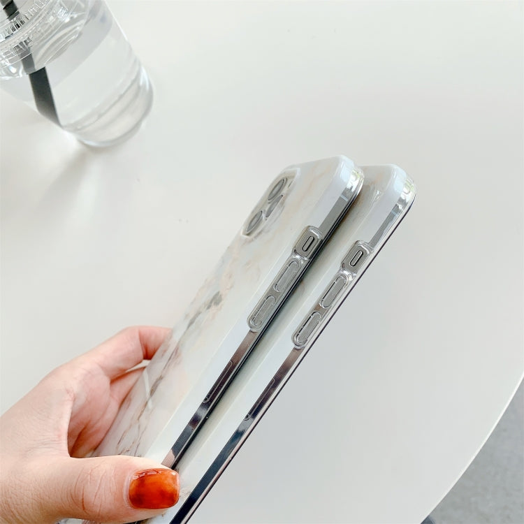 For iPhone 11 Pro Max White Gilding Marble Double-sided Coated Protective Case
