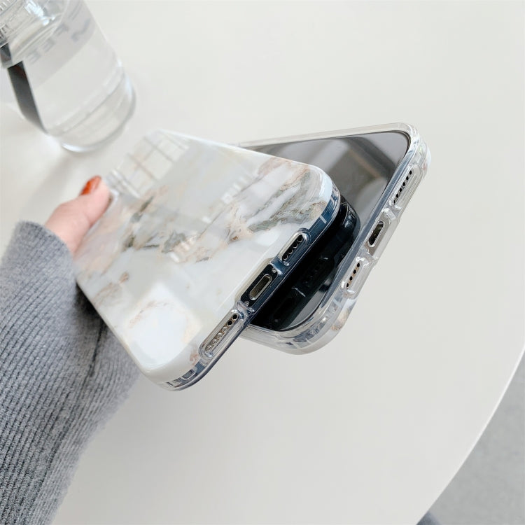 For iPhone 11 Pro Max White Gilding Marble Double-sided Coated Protective Case