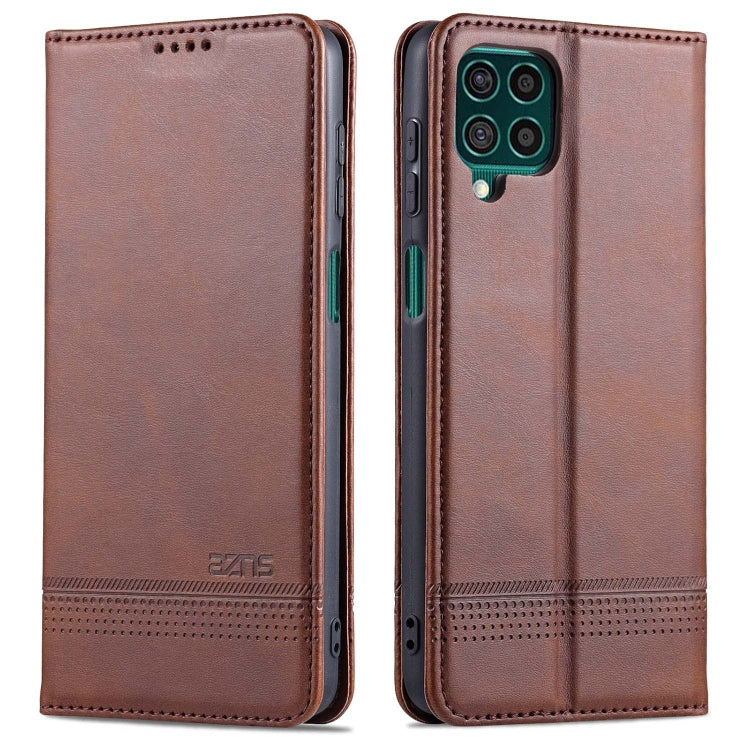 For Samsung Galaxy M62 / F62 AZNS Magnetic Calf Texture Horizontal Flip Leather Case with Card Slots & Holder & Wallet