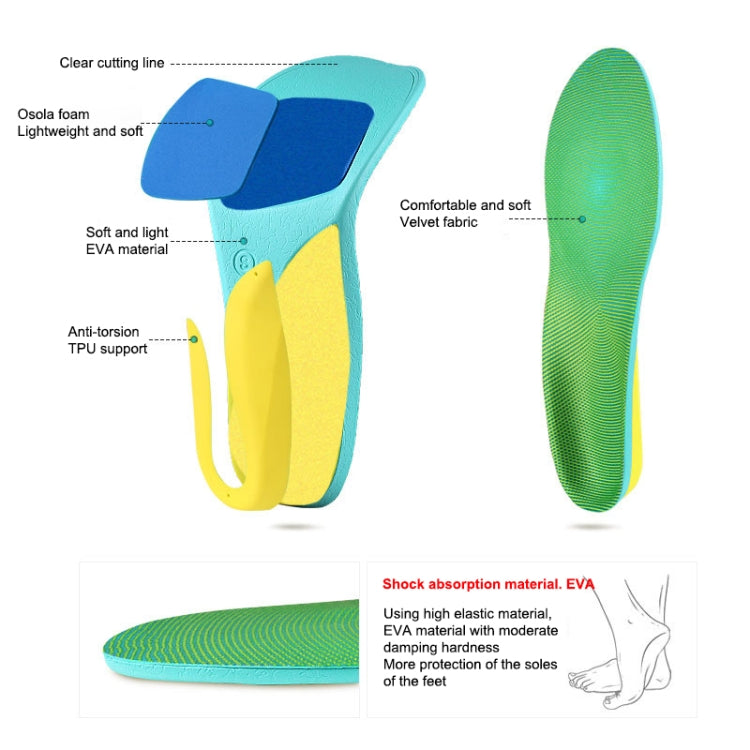 1 Pair 070 Sports Lightweight Shockproof Arch Of Foot Support Full Insole Shoe-pad, Size:M (245-255mm)