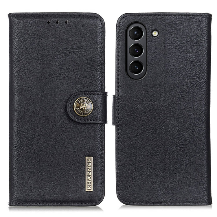 For Samsung Galaxy S21 FE KHAZNEH Cowhide Texture Horizontal Flip Leather Case with Holder & Card Slots & Wallet