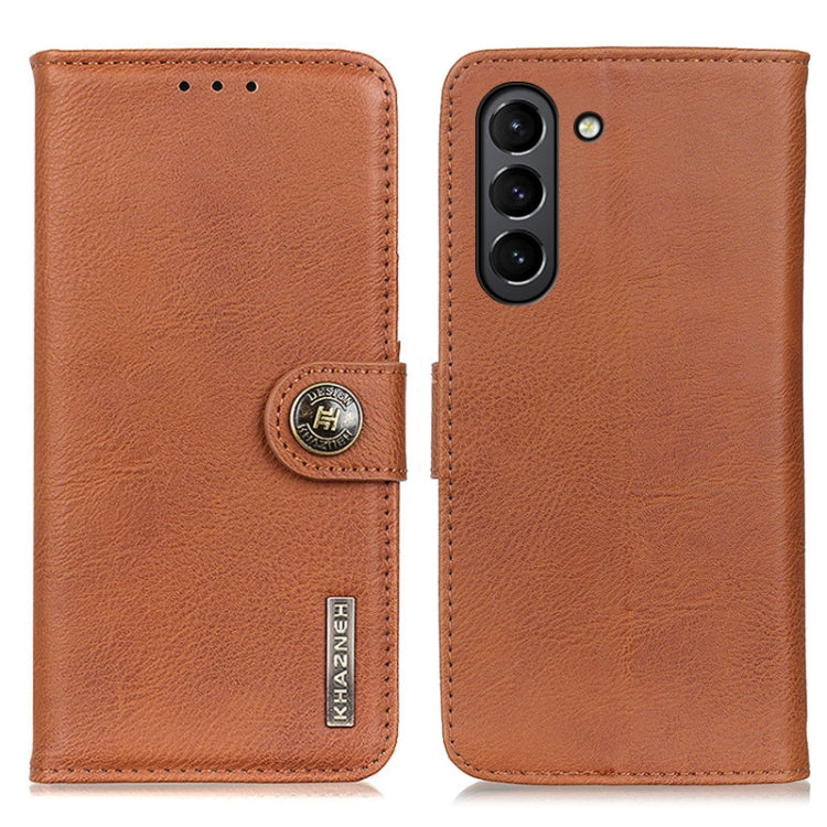 For Samsung Galaxy S21 FE KHAZNEH Cowhide Texture Horizontal Flip Leather Case with Holder & Card Slots & Wallet