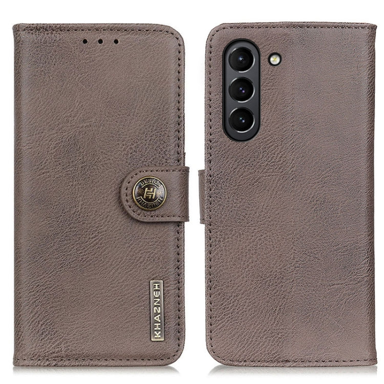 For Samsung Galaxy S21 FE KHAZNEH Cowhide Texture Horizontal Flip Leather Case with Holder & Card Slots & Wallet