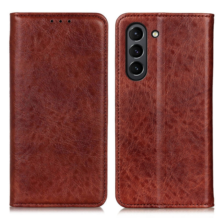 For Samsung Galaxy S21 FE Magnetic Crazy Horse Texture Horizontal Flip Leather Case with Holder & Card Slots & Wallet