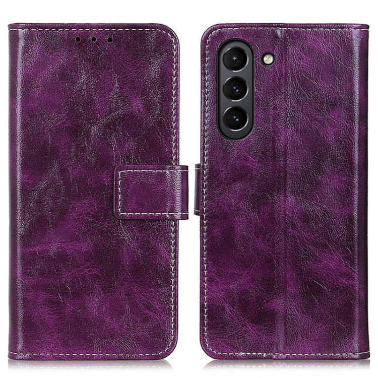 For Samsung Galaxy S21 FE Retro Crazy Horse Texture Horizontal Flip Leather Case with Holder & Card Slots & Photo Frame & Wallet