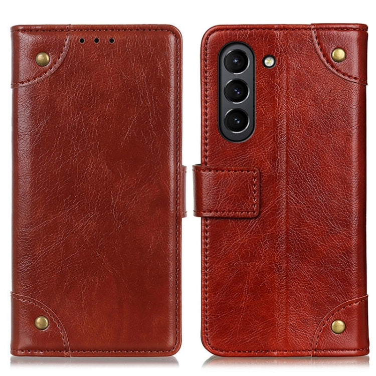 For Samsung Galaxy S21 FE Copper Buckle Nappa Texture Horizontal Flip Leather Case with Holder & Card Slots & Wallet