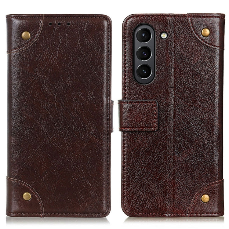For Samsung Galaxy S21 FE Copper Buckle Nappa Texture Horizontal Flip Leather Case with Holder & Card Slots & Wallet