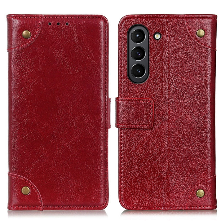 For Samsung Galaxy S21 FE Copper Buckle Nappa Texture Horizontal Flip Leather Case with Holder & Card Slots & Wallet
