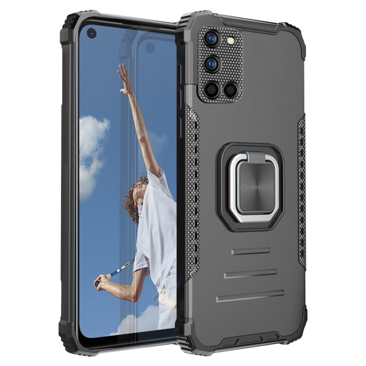 For OPPO A52 / A92 / A72 Fierce Warrior Series Armor All-inclusive Shockproof Aluminum Alloy + TPU Protective Case with Ring Holder