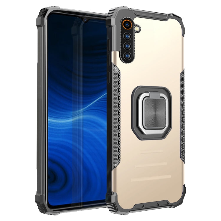 For OPPO Realme 6 Fierce Warrior Series Armor All-inclusive Shockproof Aluminum Alloy + TPU Protective Case with Ring Holder