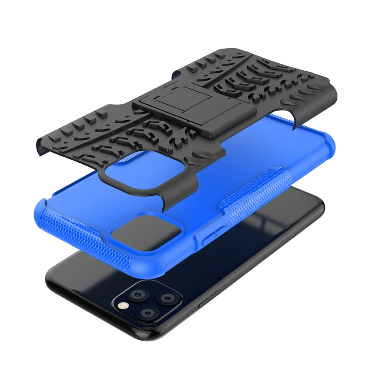 For iPhone 11 Pro Max Tire Texture TPU + PC Shockproof Case with Holder