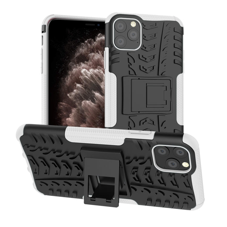 For iPhone 11 Pro Max Tire Texture TPU + PC Shockproof Case with Holder
