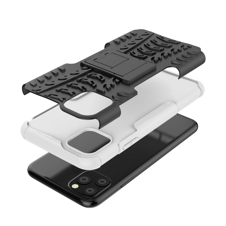 For iPhone 11 Pro Max Tire Texture TPU + PC Shockproof Case with Holder