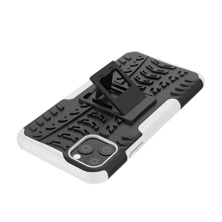 For iPhone 11 Pro Max Tire Texture TPU + PC Shockproof Case with Holder