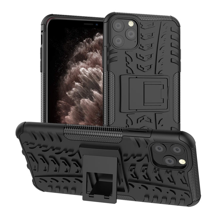 For iPhone 11 Pro Max Tire Texture TPU + PC Shockproof Case with Holder
