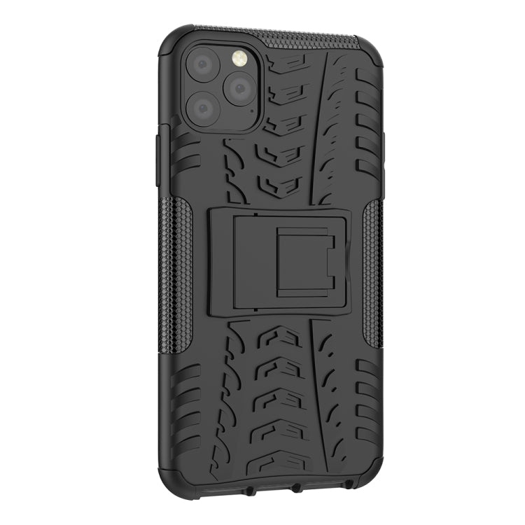 For iPhone 11 Pro Max Tire Texture TPU + PC Shockproof Case with Holder