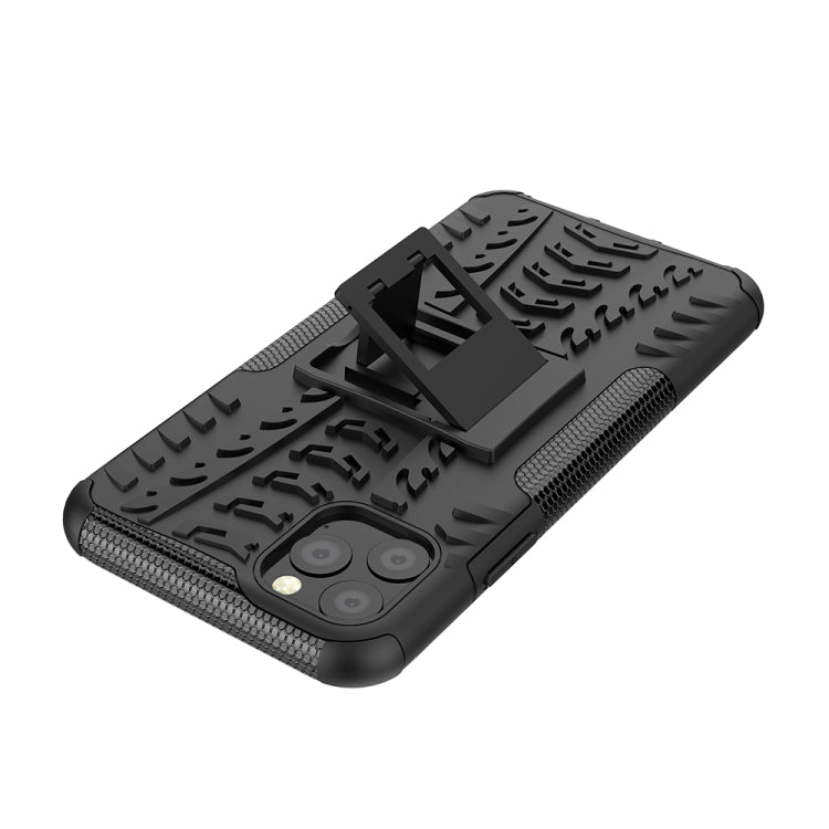 For iPhone 11 Pro Max Tire Texture TPU + PC Shockproof Case with Holder