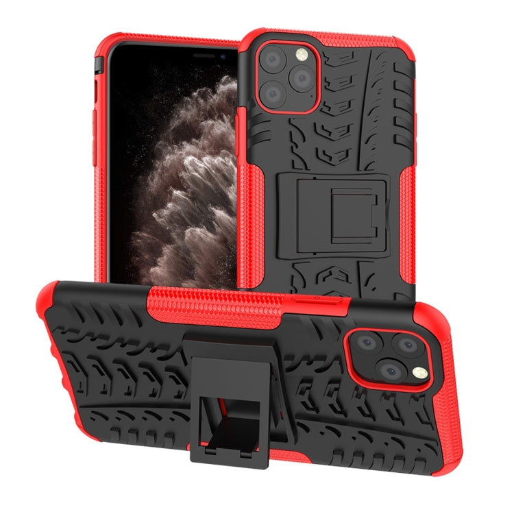 For iPhone 11 Pro Max Tire Texture TPU + PC Shockproof Case with Holder