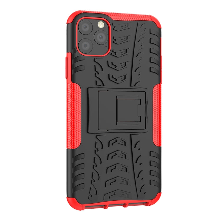 For iPhone 11 Pro Max Tire Texture TPU + PC Shockproof Case with Holder