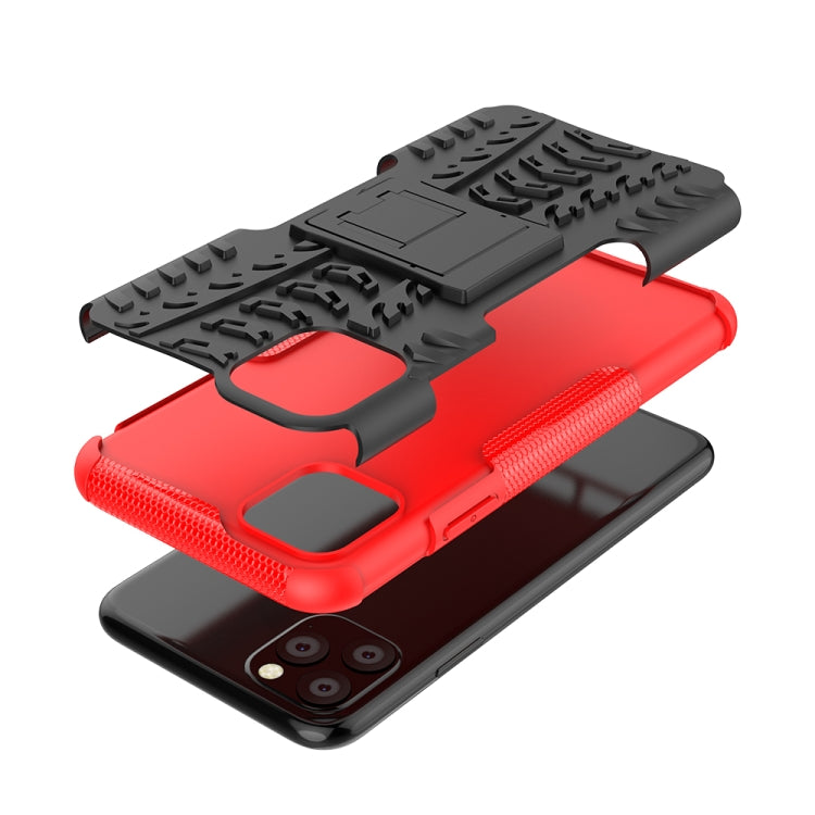 For iPhone 11 Pro Max Tire Texture TPU + PC Shockproof Case with Holder