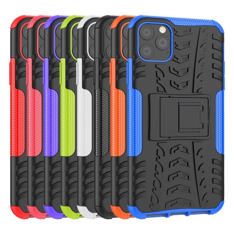 For iPhone 11 Pro Max Tire Texture TPU + PC Shockproof Case with Holder
