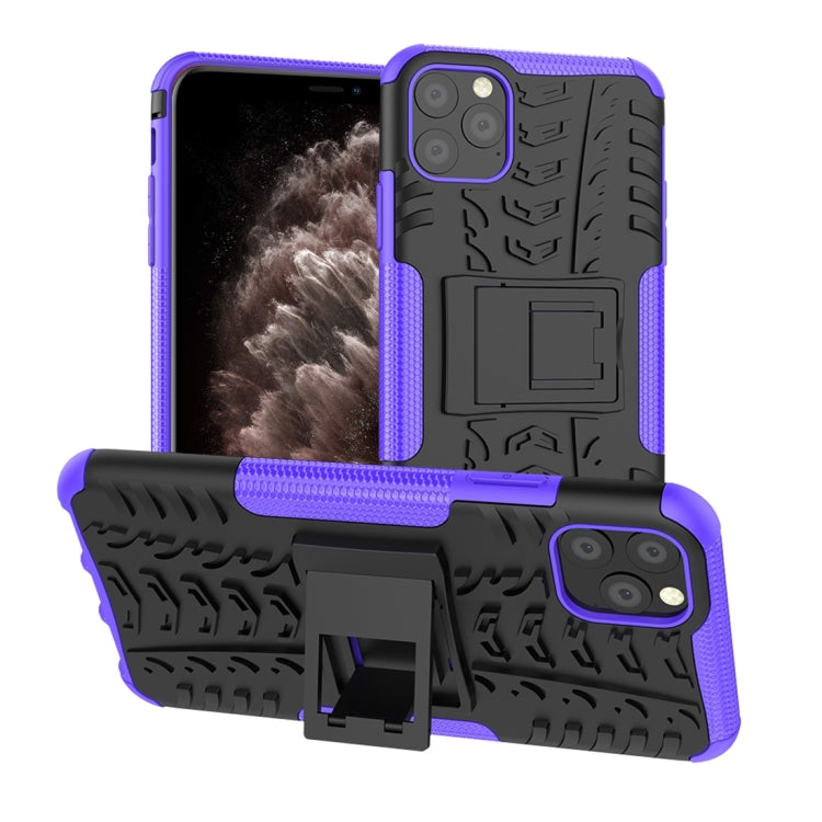 For iPhone 11 Pro Max Tire Texture TPU + PC Shockproof Case with Holder