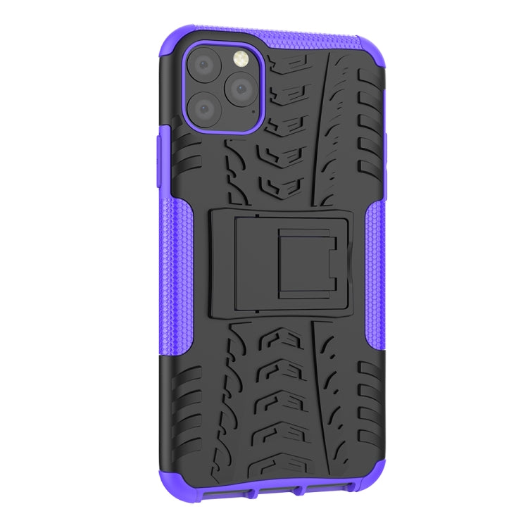 For iPhone 11 Pro Max Tire Texture TPU + PC Shockproof Case with Holder