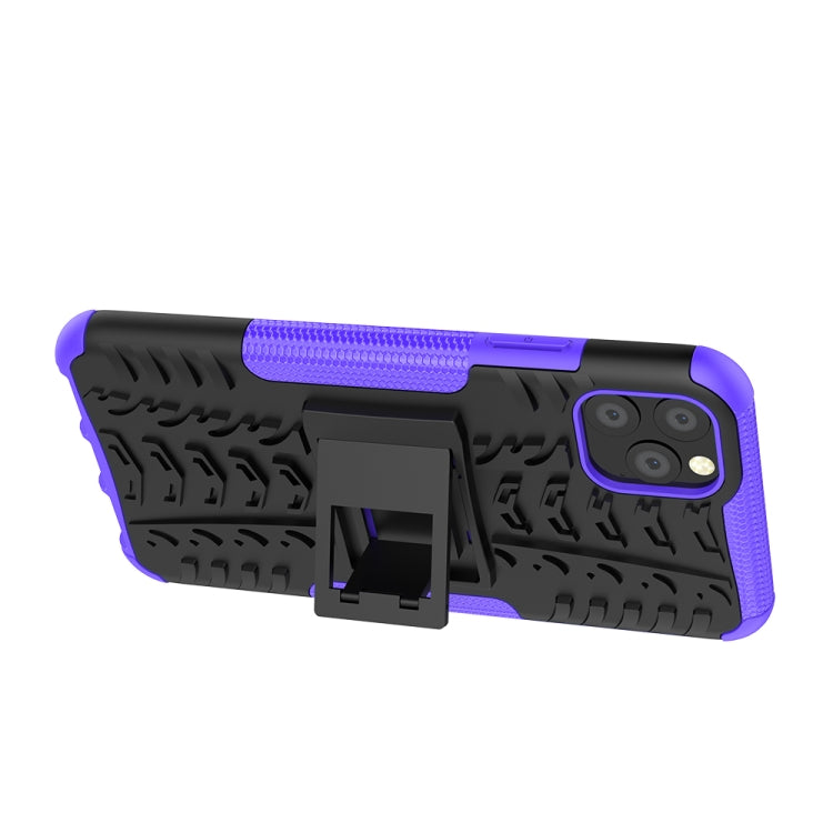 For iPhone 11 Pro Max Tire Texture TPU + PC Shockproof Case with Holder