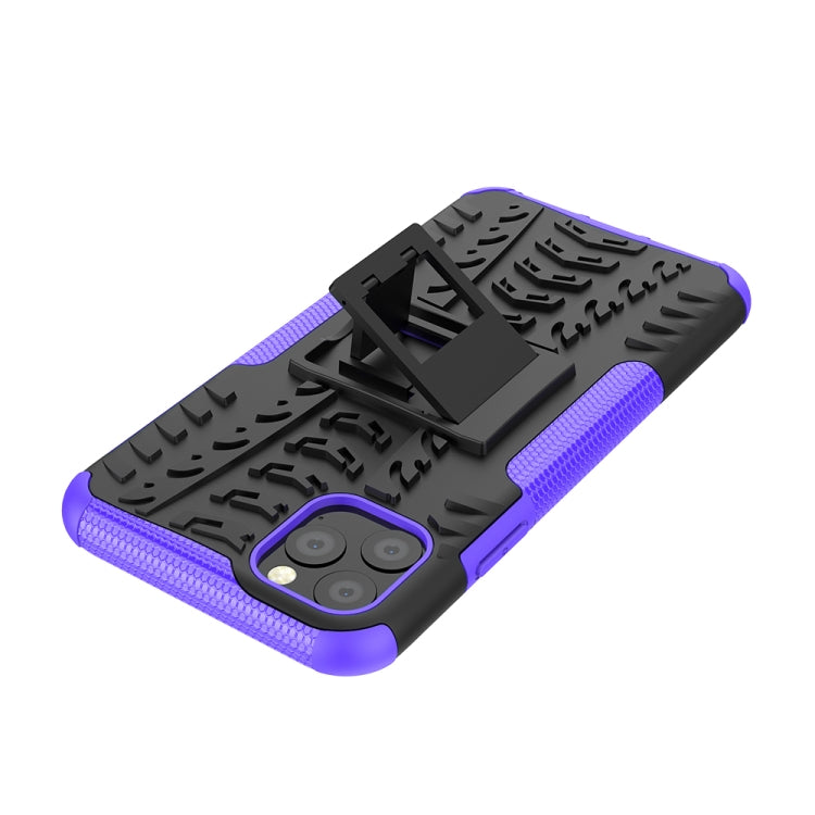 For iPhone 11 Pro Max Tire Texture TPU + PC Shockproof Case with Holder