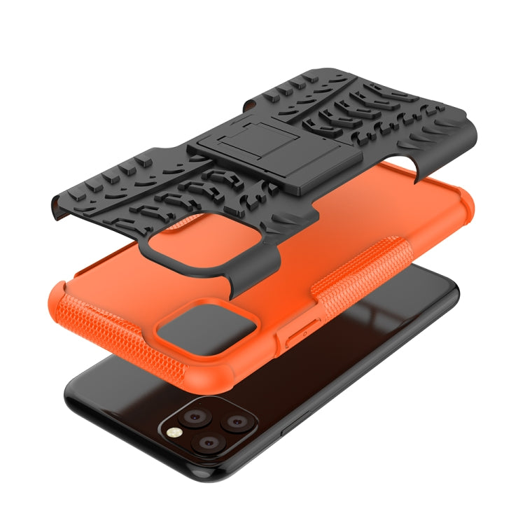 For iPhone 11 Pro Max Tire Texture TPU + PC Shockproof Case with Holder