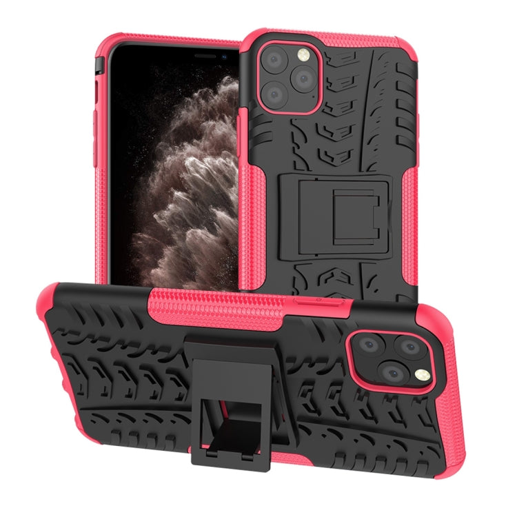 For iPhone 11 Pro Max Tire Texture TPU + PC Shockproof Case with Holder