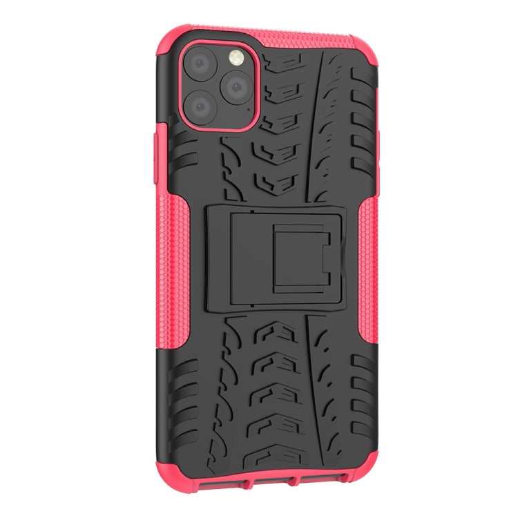 For iPhone 11 Pro Max Tire Texture TPU + PC Shockproof Case with Holder