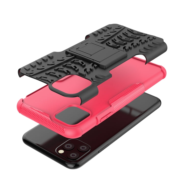 For iPhone 11 Pro Max Tire Texture TPU + PC Shockproof Case with Holder