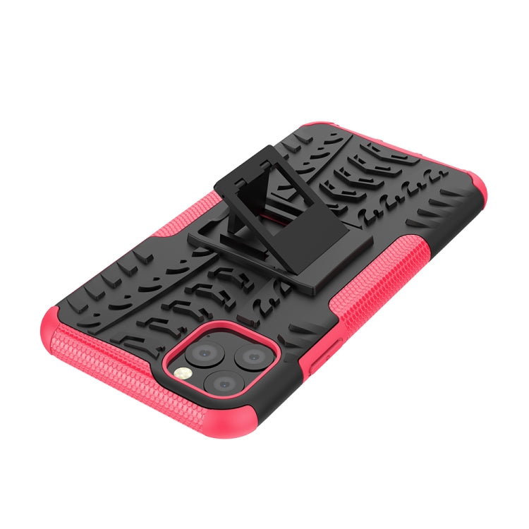 For iPhone 11 Pro Max Tire Texture TPU + PC Shockproof Case with Holder