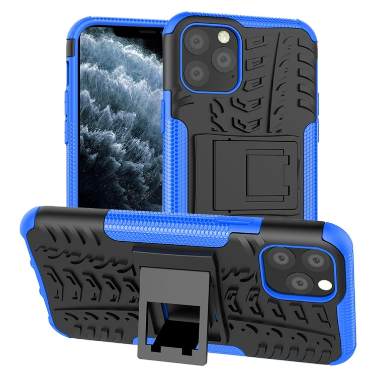 For iPhone 11 Pro Tire Texture TPU + PC Shockproof Case with Holder