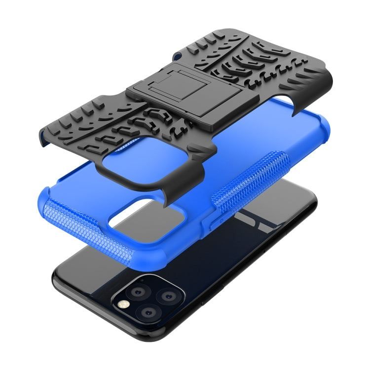 For iPhone 11 Pro Tire Texture TPU + PC Shockproof Case with Holder