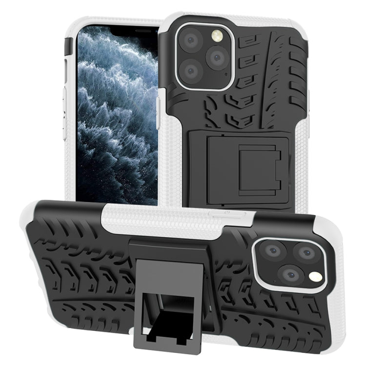 For iPhone 11 Pro Tire Texture TPU + PC Shockproof Case with Holder