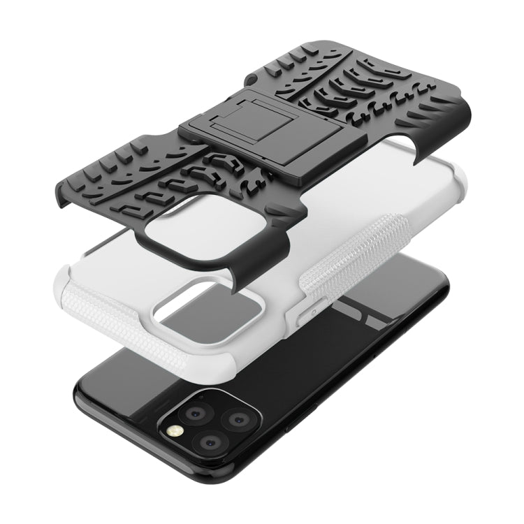 For iPhone 11 Pro Tire Texture TPU + PC Shockproof Case with Holder