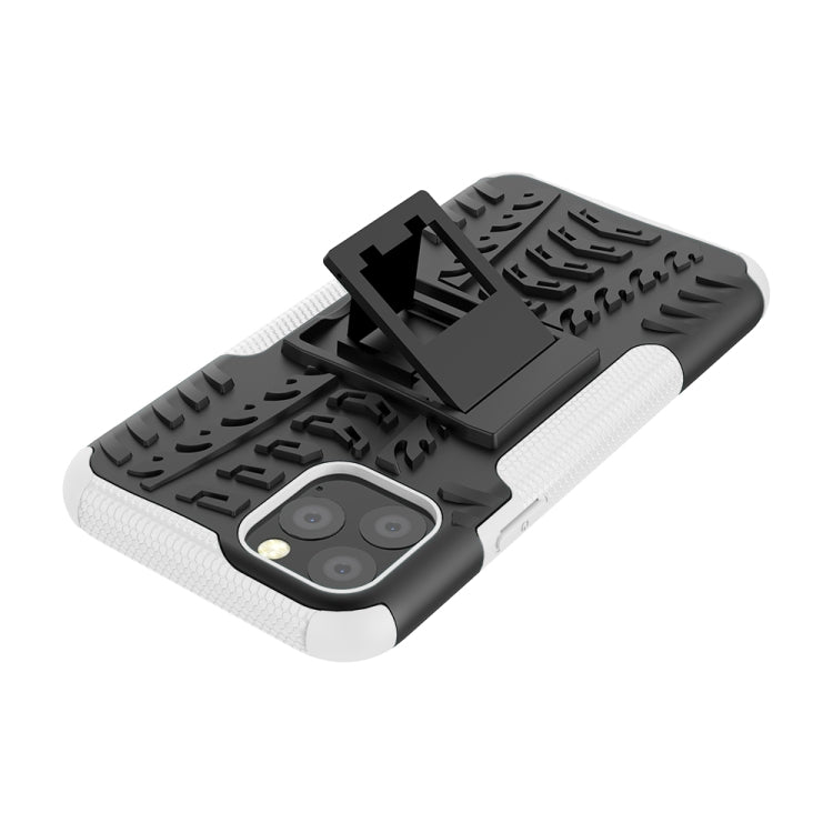For iPhone 11 Pro Tire Texture TPU + PC Shockproof Case with Holder