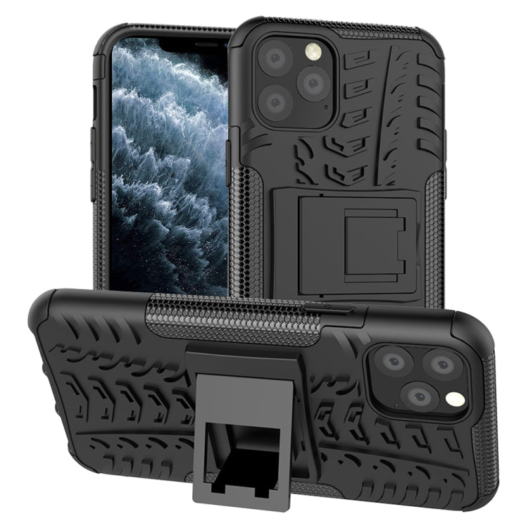 For iPhone 11 Pro Tire Texture TPU + PC Shockproof Case with Holder