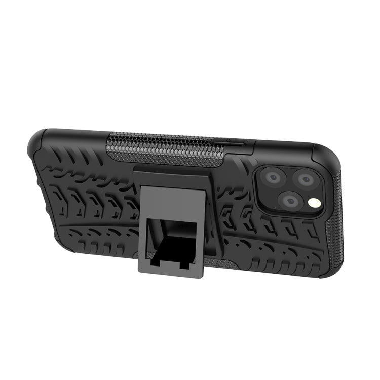 For iPhone 11 Pro Tire Texture TPU + PC Shockproof Case with Holder