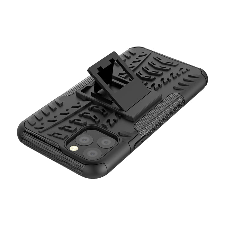 For iPhone 11 Pro Tire Texture TPU + PC Shockproof Case with Holder