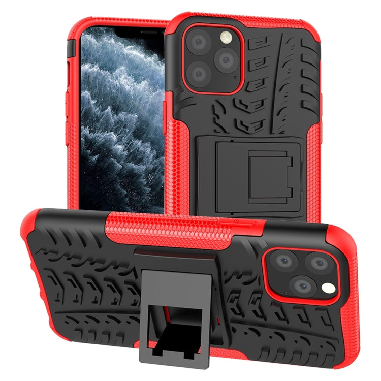 For iPhone 11 Pro Tire Texture TPU + PC Shockproof Case with Holder
