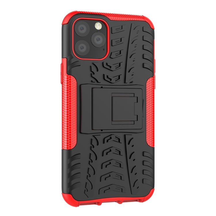 For iPhone 11 Pro Tire Texture TPU + PC Shockproof Case with Holder