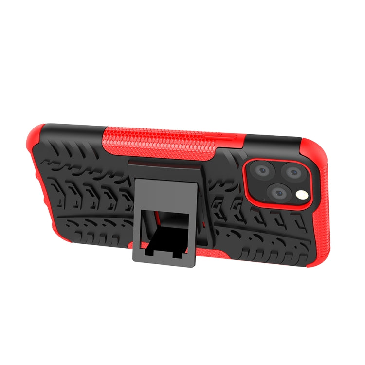 For iPhone 11 Pro Tire Texture TPU + PC Shockproof Case with Holder