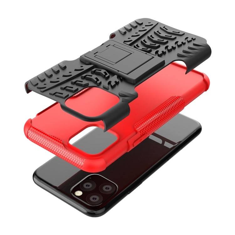 For iPhone 11 Pro Tire Texture TPU + PC Shockproof Case with Holder